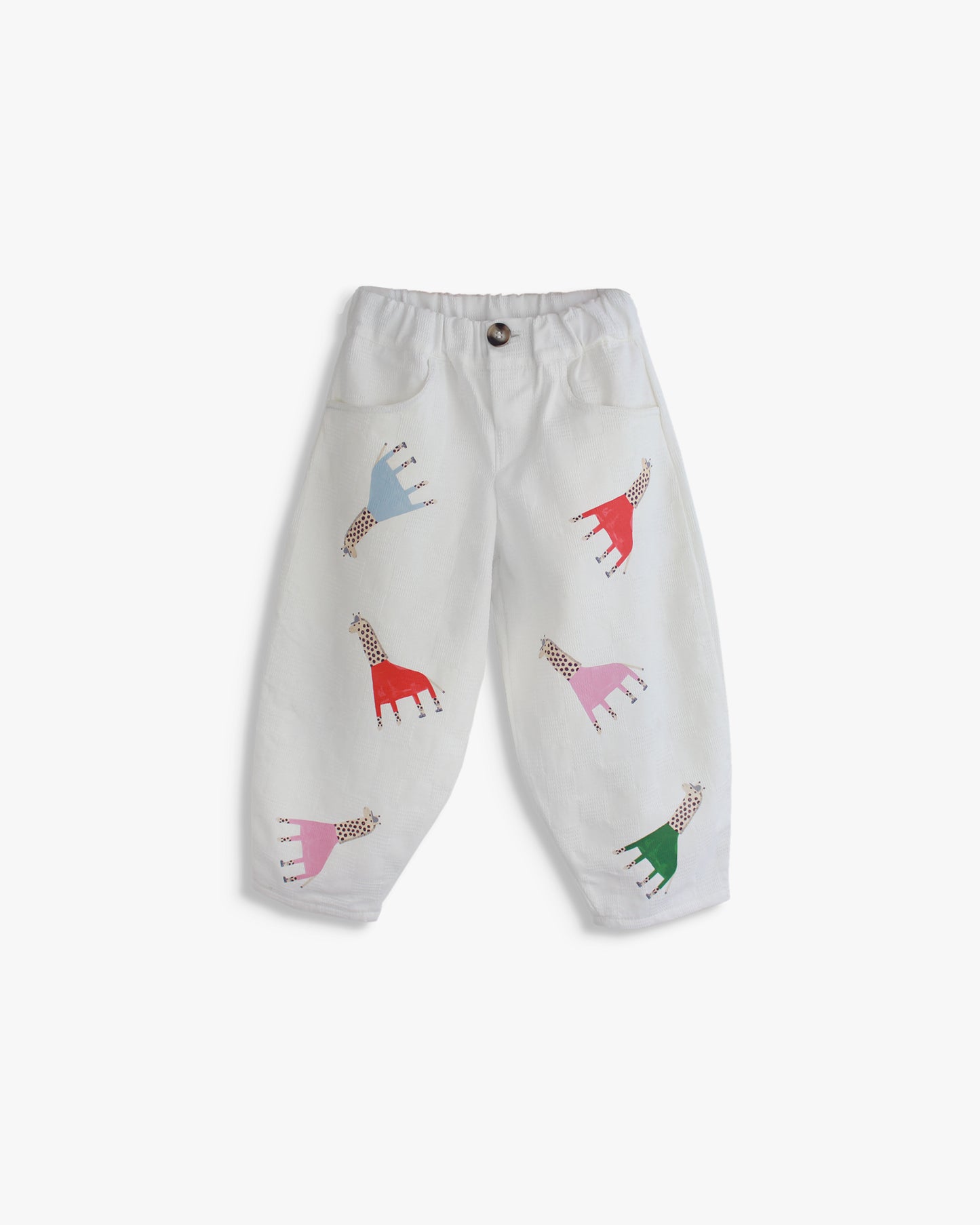 Calças Baggy | Xadrez estampado Girafas Bambi Adulto