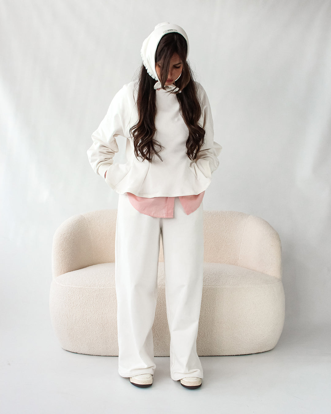 Set | Godet Branco Sweatshirt + Calças