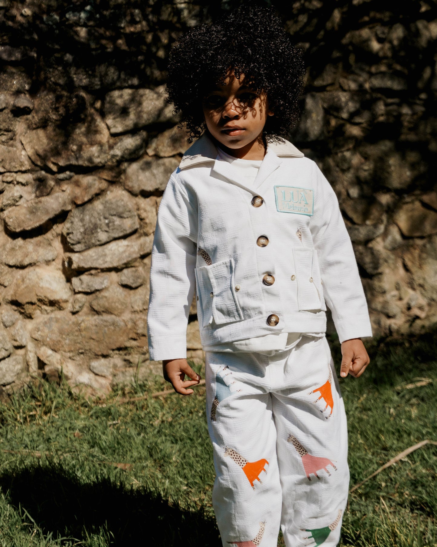 Calças Baggy | Xadrez estampado Girafas Bambi