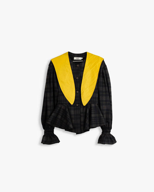 Blusa/Casaco Vichy com capuz | Mel Adulto