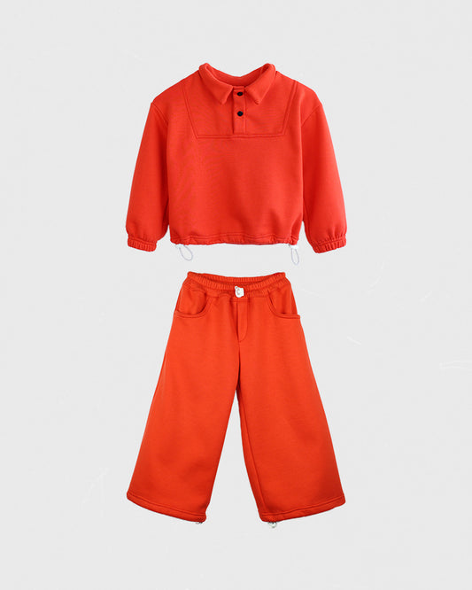Set | Gola abas vermelho Sweatshirt + Calças