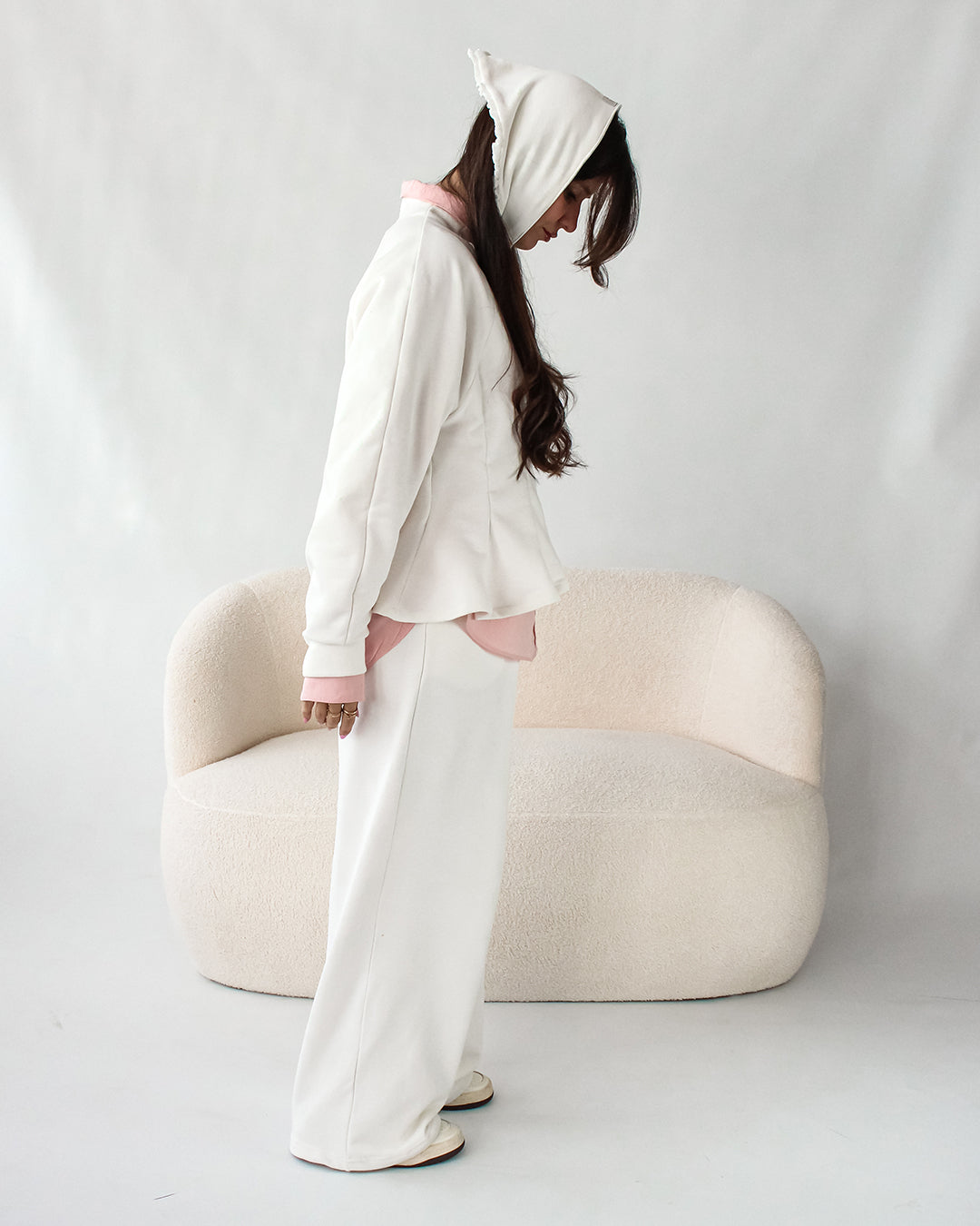 Set | Godet Branco Sweatshirt + Calças