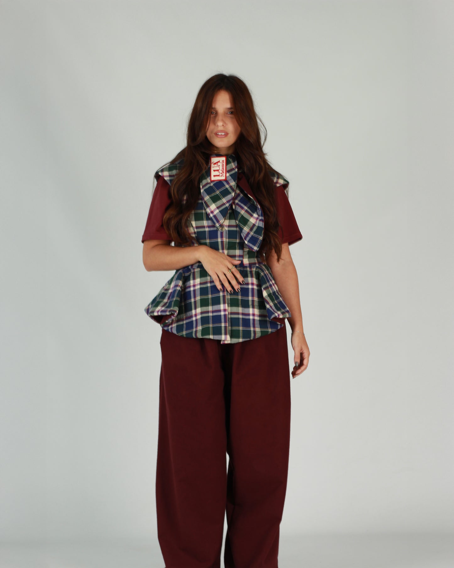 Colete com Capuz Vichy | Amora Adulto